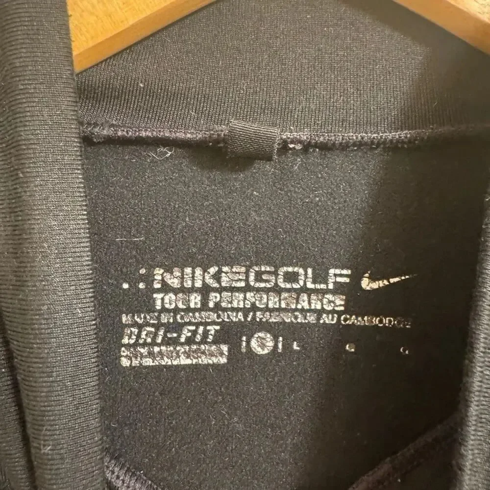 Nike Golf Black Dri Fit Mock Neck Long Sleeve Performance Shirt Large
